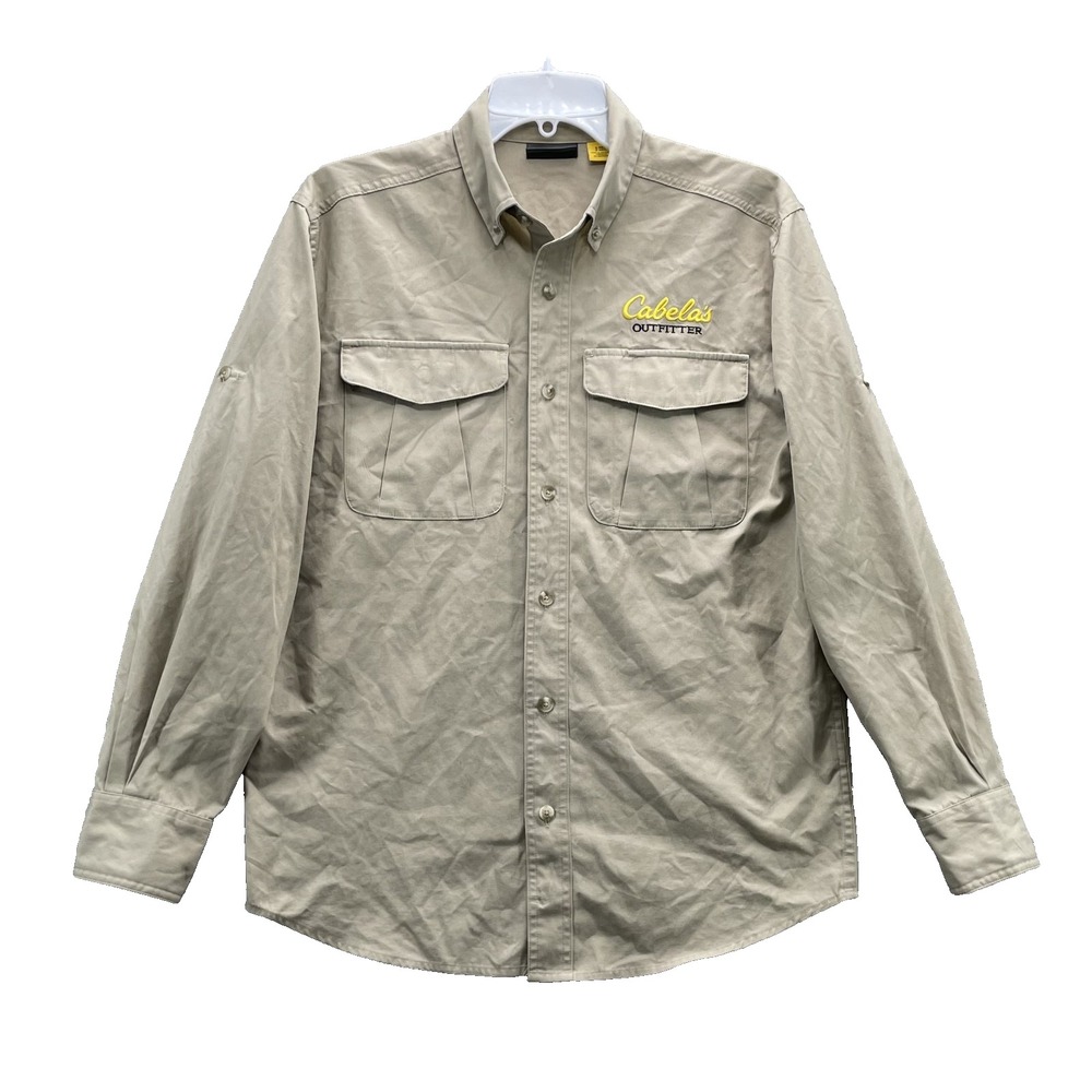 Cabela's Safari Shirt Men's Small Canvas Hiking Camping Hunting Gorpcore Utility